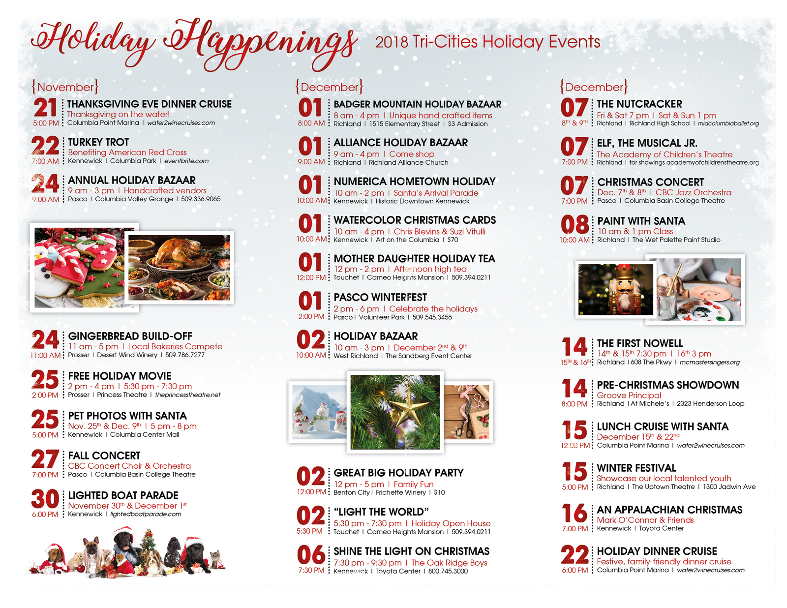 2018 Holiday Event Calendar